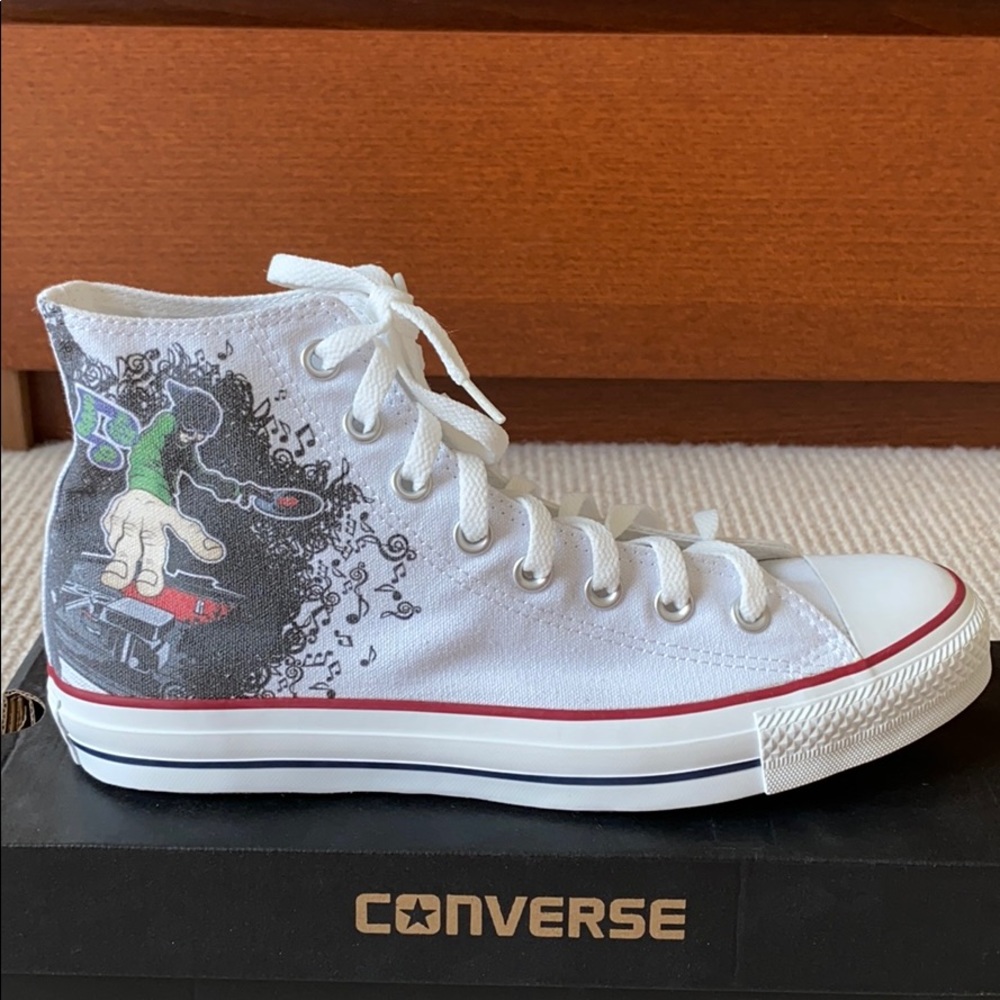 ONE OF A KIND CUSTOM White Converse High Tops